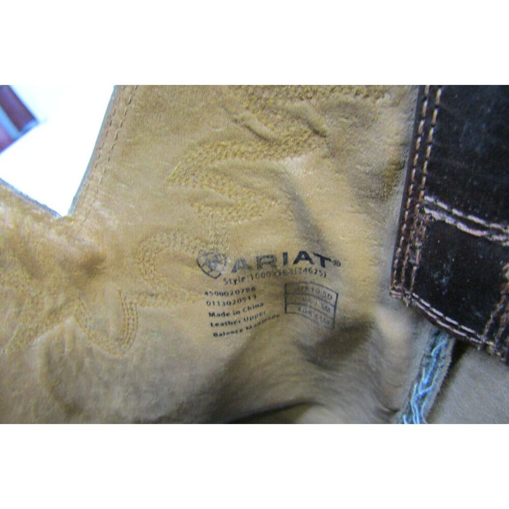 Ariat Mens Size 10.5 D Brown Leather Cowboy Western Boots - Picture 10 of 11